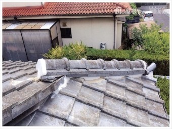 赤磐市 雨漏り修理 棟瓦積み直し 完成です