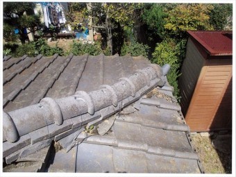 赤磐市 屋根工事 雨漏り修理 隅棟積み直し