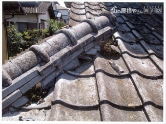 赤磐市 屋根工事 雨漏り修理 隅棟積み直し