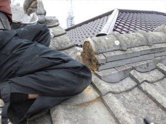 倉敷市 屋根工事 雨漏り跡