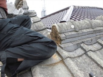 倉敷市 屋根工事 雨漏り跡