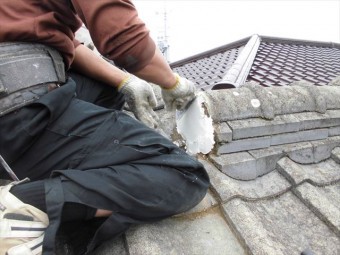 倉敷市 屋根工事 雨漏り跡