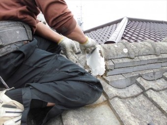 倉敷市 屋根工事 雨漏り跡