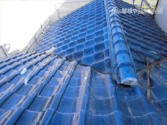 備前市 屋根瓦葺き替え 瓦撤去前