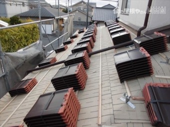 岡山市南区 瓦葺き替え工事