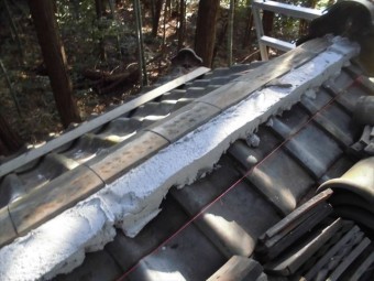 井原市 屋根工事 雨漏り修理 棟積み直し