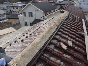 津山市 大崎瓦 棟解体全体