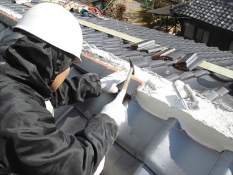 岡山市中区 棟工事熨斗施工