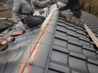 岡山市中区 棟工事熨斗施工