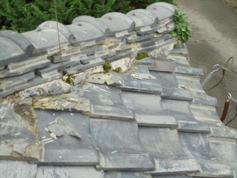 トタン屋根の下屋根の瓦葺き替え工事の