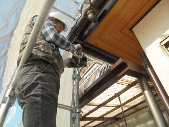 岡山市南区 軒樋取付け
