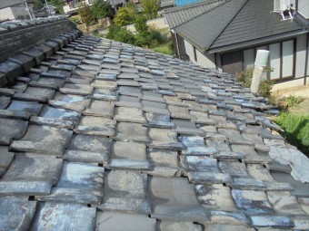 岡山市東区 雨漏り修理 屋根瓦補修工事 工事前