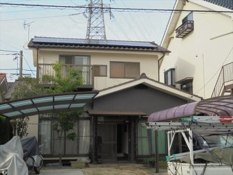 岡山市北区 瓦葺き替え 太陽光システム