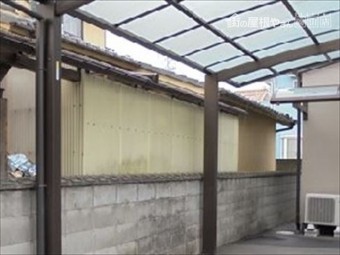 岡山市南区 雨漏り修理 ポリカ張り替え