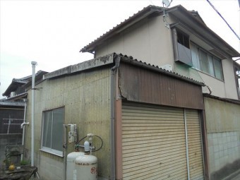 倉敷市 車庫のスレート 雨漏り修理