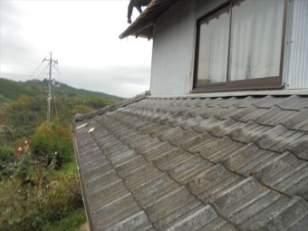 岡山県美咲町 屋根リフォーム セメント瓦