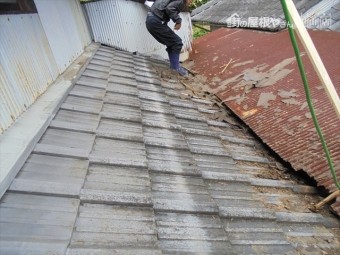 岡山県美咲町 屋根リフォーム セメント瓦