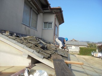 倉敷市 瓦撤去