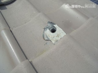 岡山市北区 瓦葺き替え 太陽光システム取り外し