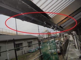 岡山市中区 屋根工事 雨漏り修理 テラスの屋根から雨漏り