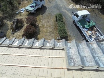 津山市で雨漏り修理 セメント瓦葺き直し