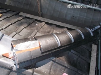 岡山県久米南町 屋根工事 屋根リフォーム 隅棟工事