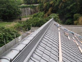 岡山県久米南町 屋根工事 屋根リフォーム 本棟工事完成