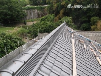 岡山県久米南町 屋根工事 屋根リフォーム 本棟工事完成