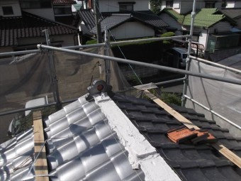 岡山市南区 屋根工事 屋根リフォーム 南蛮漆喰