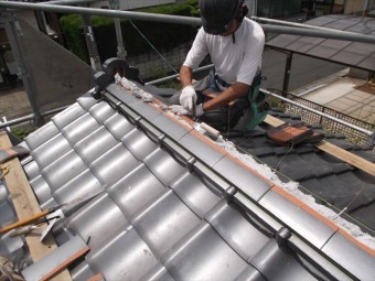 岡山市南区 屋根工事 屋根リフォーム 熨斗施工