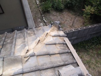 赤磐市 屋根工事 雨漏り修理 隅棟解体