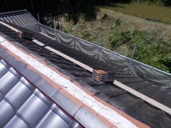 岡山県久米南町 屋根工事 屋根リフォーム 棟工事