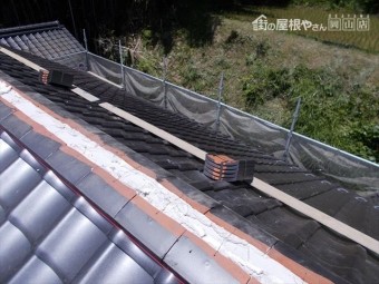 岡山県久米南町 屋根工事 屋根リフォーム 棟工事