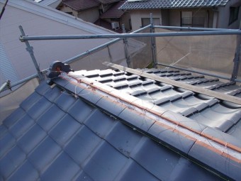 岡山市南区 屋根工事 屋根リフォーム 棟工事