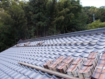 岡山県久米南町 屋根工事 屋根リフォーム 棟工事