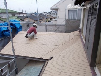 岡山市南区 屋根工事 雨漏り修理 防水シート張り