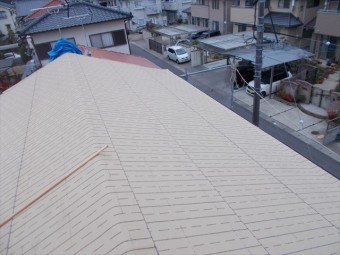 岡山市北区 屋根工事 雨漏り跡
