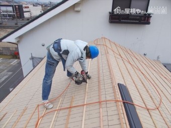 岡山市北区 屋根工事 瓦残打ち付け
