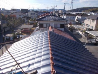 岡山市北区 屋根工事 平瓦施工