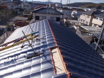 岡山市北区 屋根工事 平瓦施工