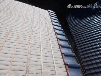 玉野市 軒瓦取付け