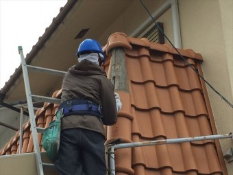 岡山市北区 屋根修理 棟積み直し工事