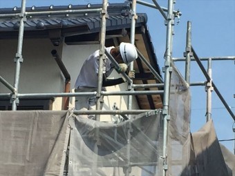 岡山市南区 屋根工事 屋根リフォーム 2階の足場撤去