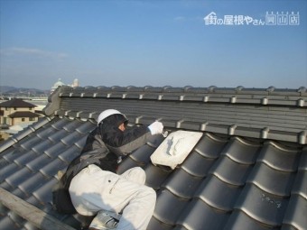 倉敷市 屋根瓦修理 漆喰入れ替えの工事