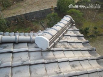 倉敷市 屋根瓦漆喰入れ替え工事 完成した漆喰