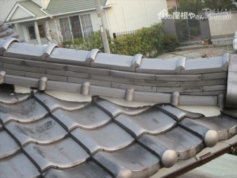 倉敷市 屋根瓦漆喰入れ替え工事 完成した漆喰
