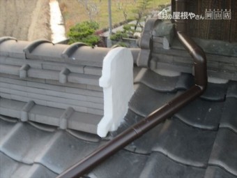 倉敷市 屋根瓦漆喰入れ替え工事 完成した漆喰