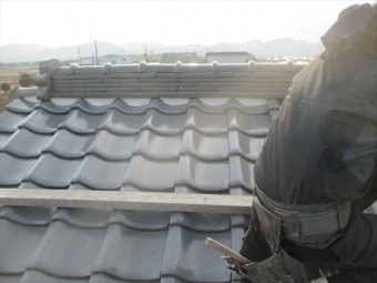 岡山市南区 屋根補修工事 漆喰入れ替え工事