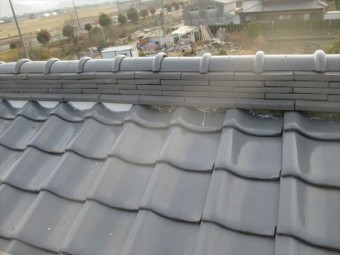 岡山市南区 屋根補修工事 漆喰入れ替え工事