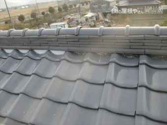 岡山市南区 屋根補修工事 漆喰入れ替え工事